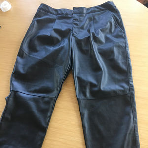 NWT Mustard Seed Black Faux Leather Pants, Size M